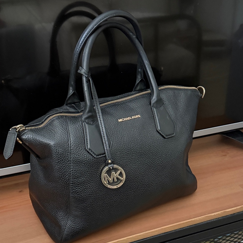 Michael Kors Black Leather Satchel